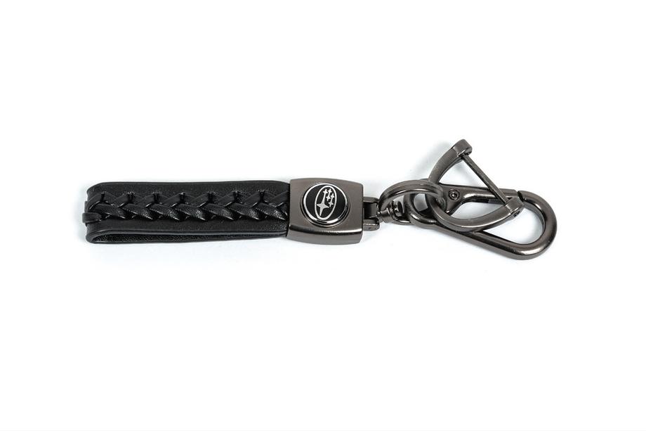 Subaru Leather Keychain V2 with Subaru Logo Image