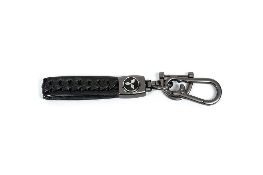 Mitsubishi Leather Keychain V2 with Mitsubishi Logo Image