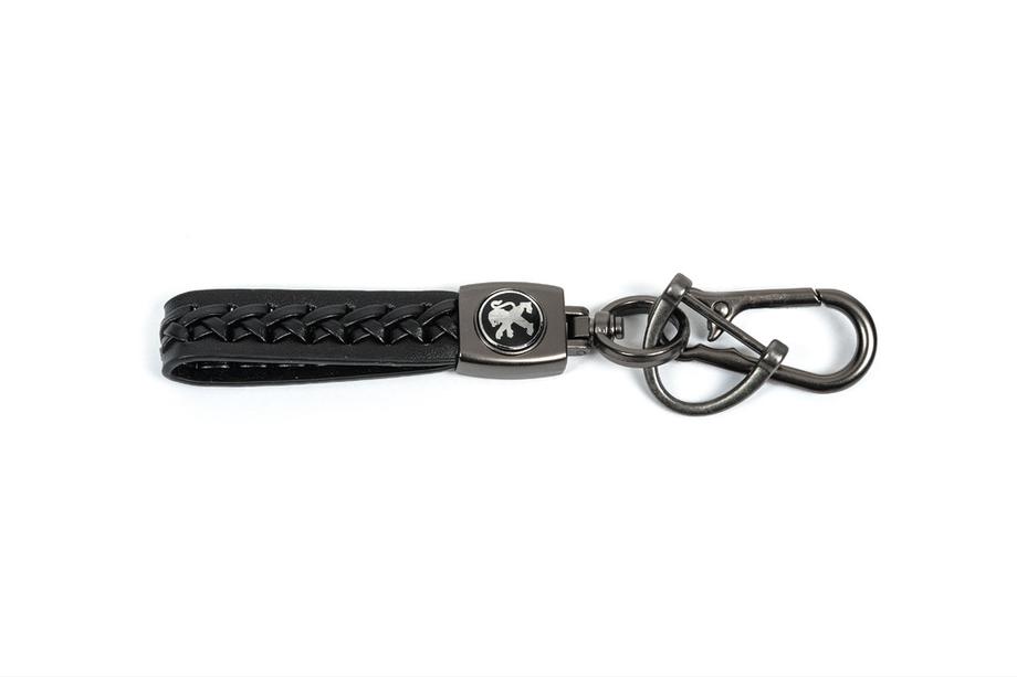 Peugeot Leather Keychain V2 with Peugeot Logo Image