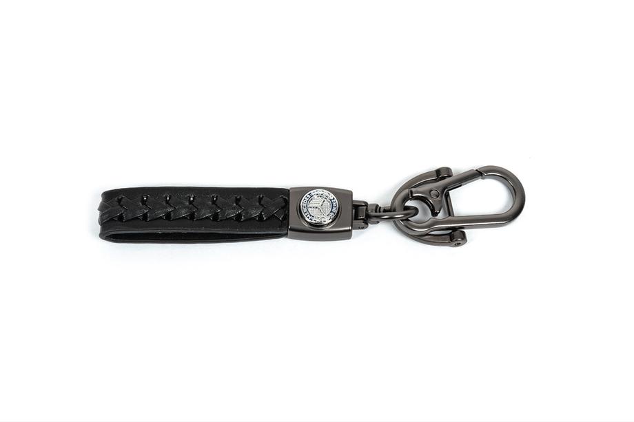 Mercedes-Benz Leather Keychain V2 with Mercedes Logo Image