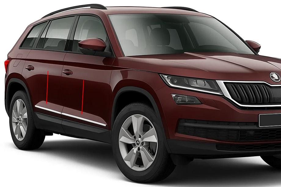 Skoda Kodiaq 2016-2023 Door Mouldings OmsaLine Stainless Steel Image