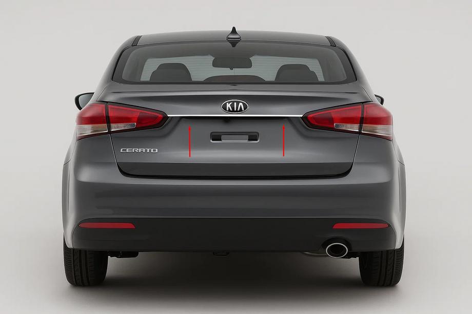 Kia Cerato 3 2013-2018 Chrome trim above license plate for Sedan (stainless steel) Image