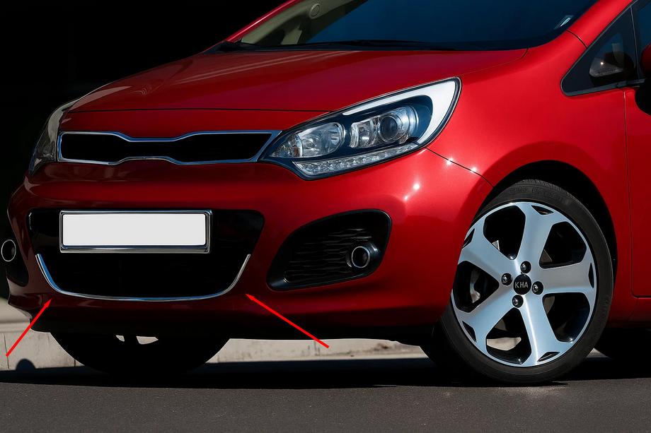 Kia Rio 2012-2017 Grille trim for HB (stainless steel) Image