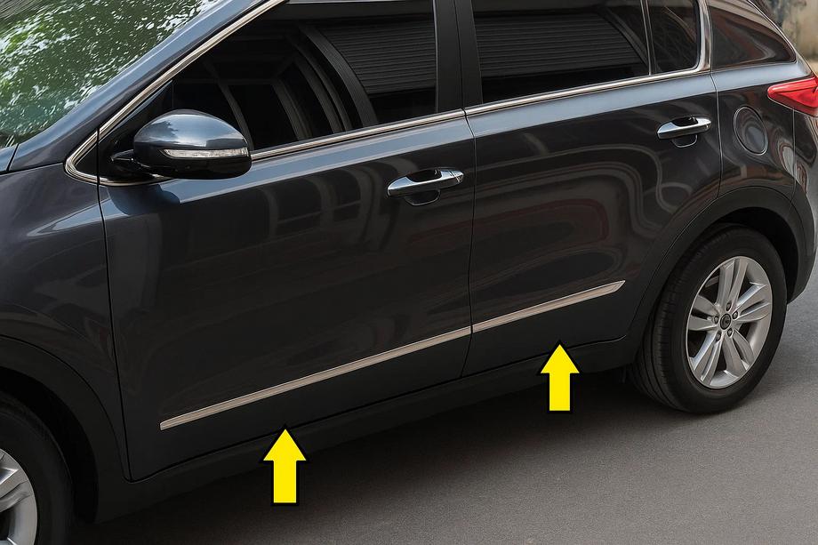 Kia Sportage 2010-2015 Door Moldings Stainless Steel (4 pcs) Image