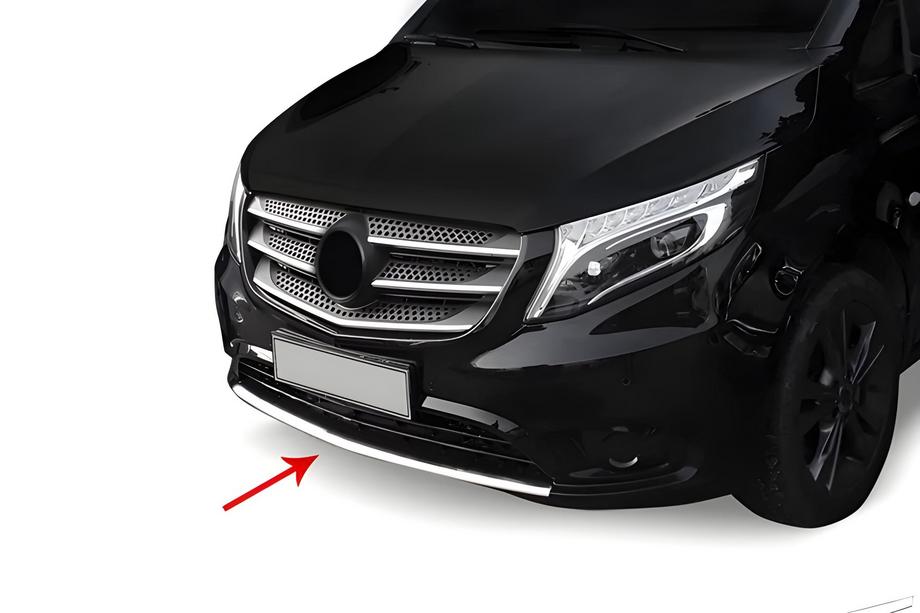 Mercedes Vito/V-class W447 2014- Front bumper trim (stainless steel) Image