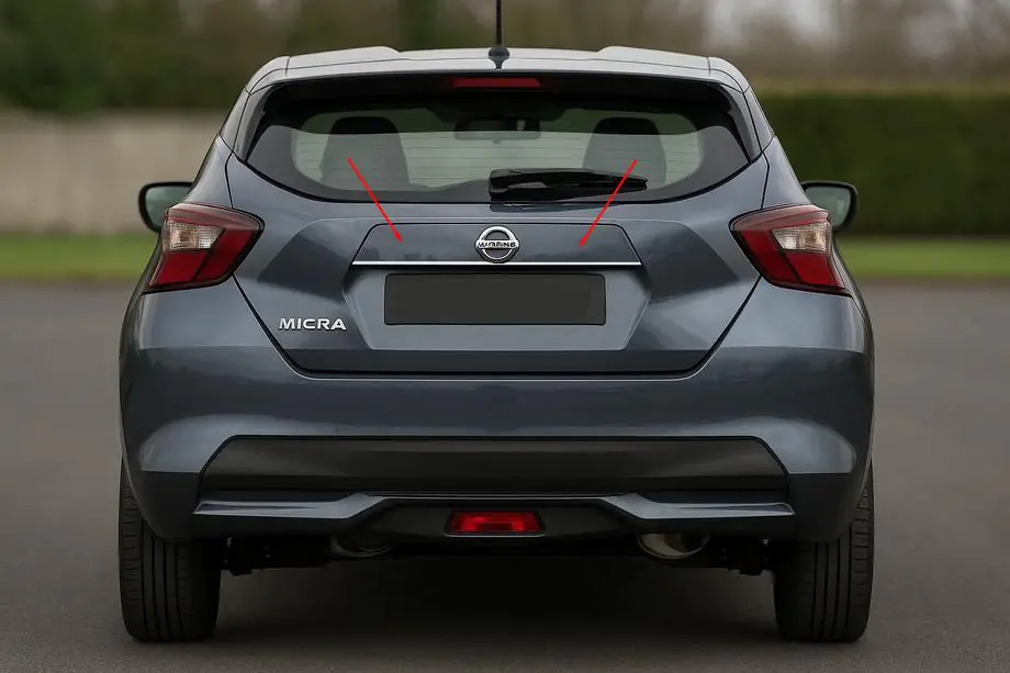 Nissan Micra K14 2016- Chrome trim above license plate OmsaLine (stainless steel) Image