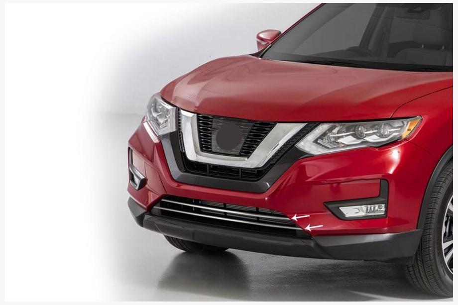 Nissan X-trail T32/Rogue 2014-2021 Bumper Grille Trim Covers (2017-2021, 2 pcs, Stainless Steel) Image