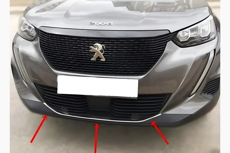 Peugeot 2008 2019- Front bumper protector trim (1 pc, stainless steel) Image