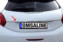 Peugeot 208 2012-2019 Chrome trim above license plate OmsaLine (stainless steel) photo 1