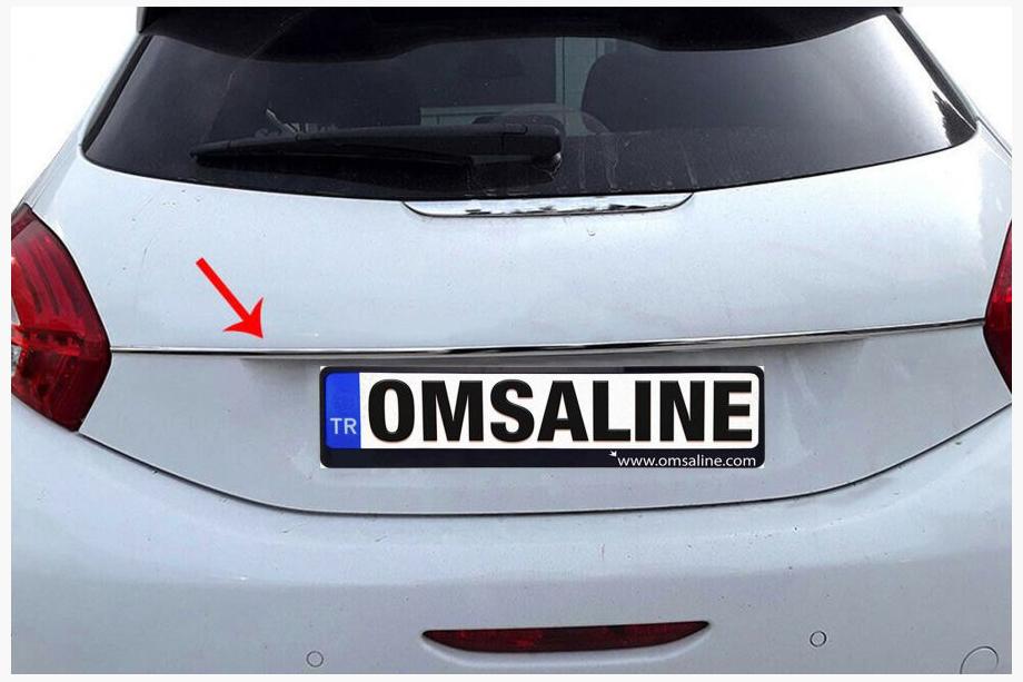 Peugeot 208 2012-2019 Chrome trim above license plate OmsaLine (stainless steel) Image
