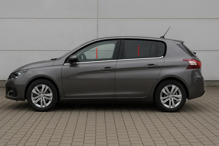 Peugeot 308 2014-2021 Window Lower Trim OmsaLine (4 pcs, Stainless Steel) Image