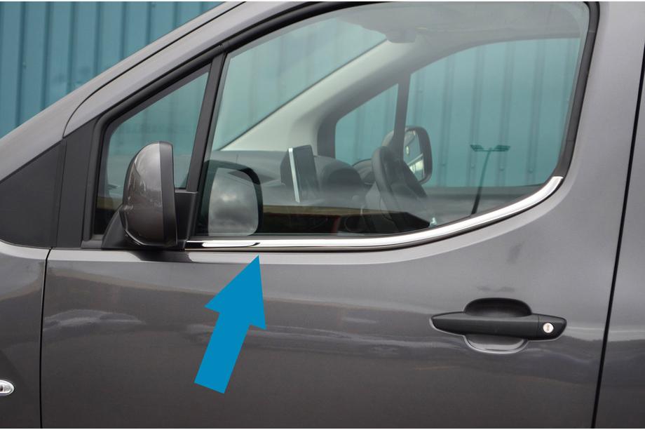 Peugeot Partner/Rifter 2019- Window Trim (2 pcs, Stainless Steel) Image