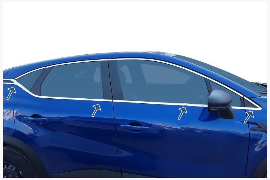 Renault Captur 2019- Window Trim Stainless Steel (8 pcs) Image