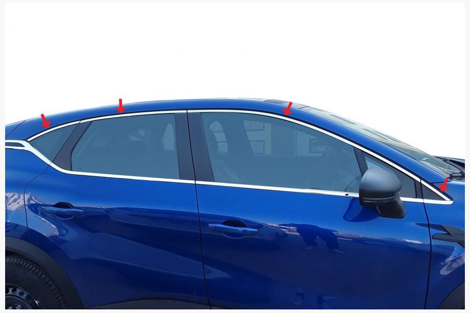 Renault Captur 2019- Upper window trim stainless steel (8 pcs) Image