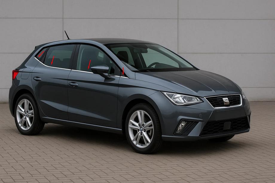 Seat Ibiza 2017- Window Trim Stainless Steel (4 pcs) Image