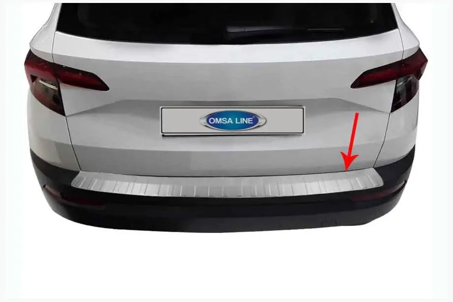 Skoda Karoq 2018- Rear Bumper Protector OmsaLine Stainless Steel Image