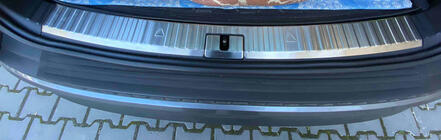 Skoda Kodiaq 2016-2023 Rear bumper sill cover OmsaLine stainless steel photo 1