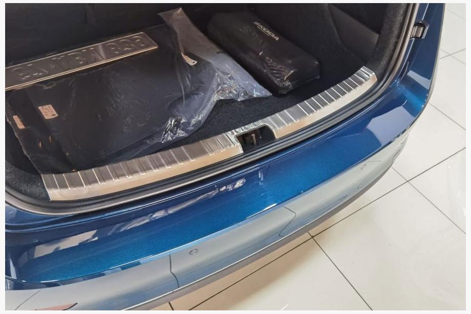 Skoda Scala 2018- Rear bumper sill protector OmsaLine (stainless steel) Image