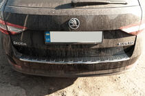 Skoda Superb 2015-2024 Rear Bumper Protector SW Stainless Steel photo 3