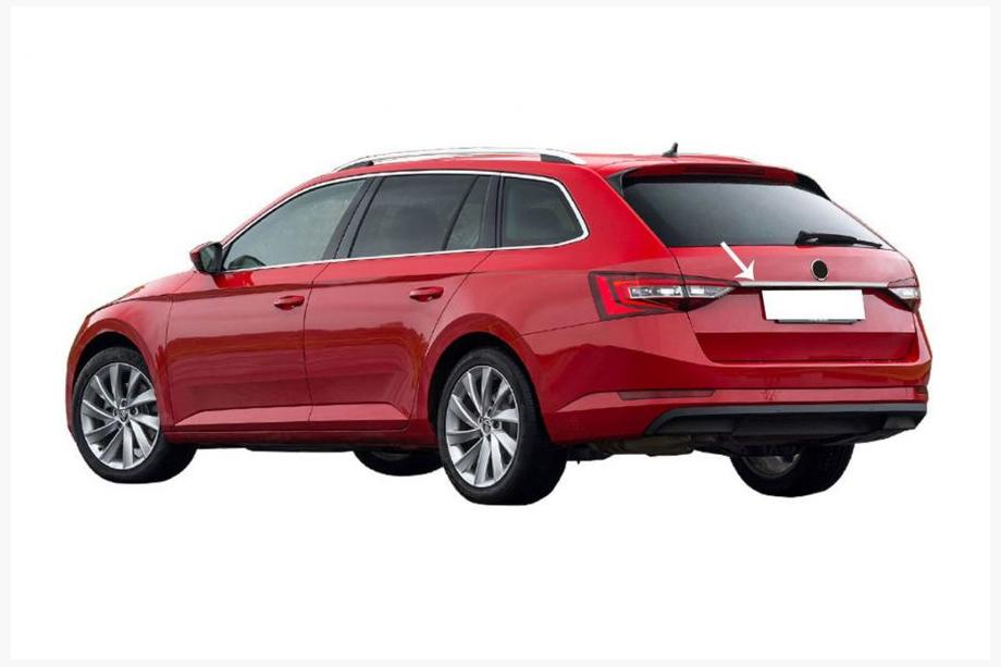 Skoda Superb 2015-2024 SW Rear License Plate Trim (Stainless Steel) Image
