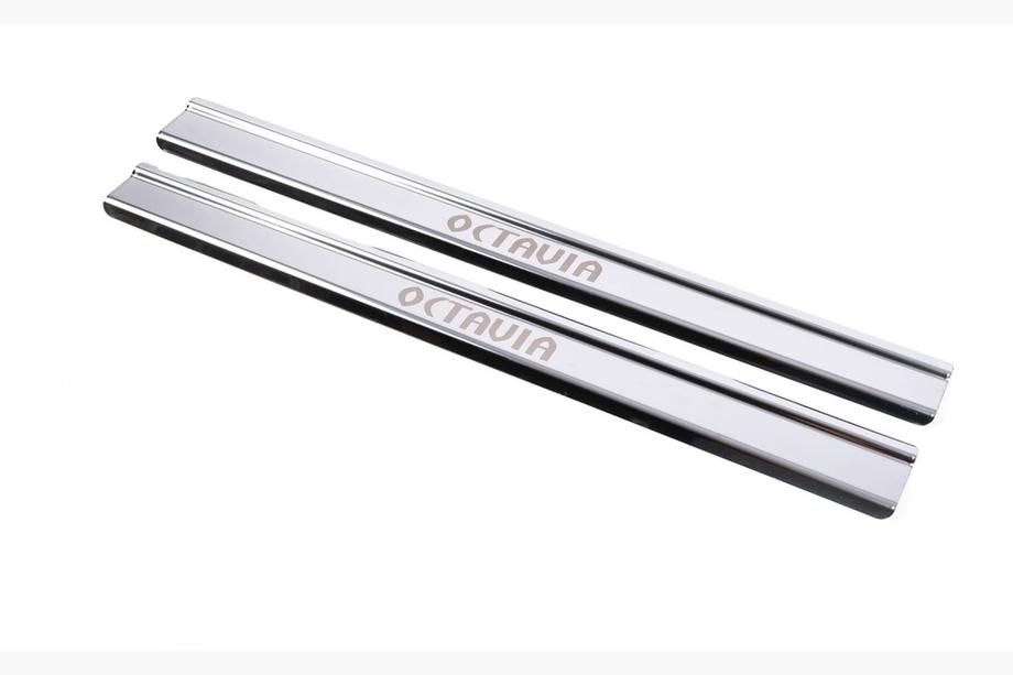 Skoda Octavia I Tour A4 1996-2010 Carmos Door Sill Covers (2 pcs, Stainless Steel) Image