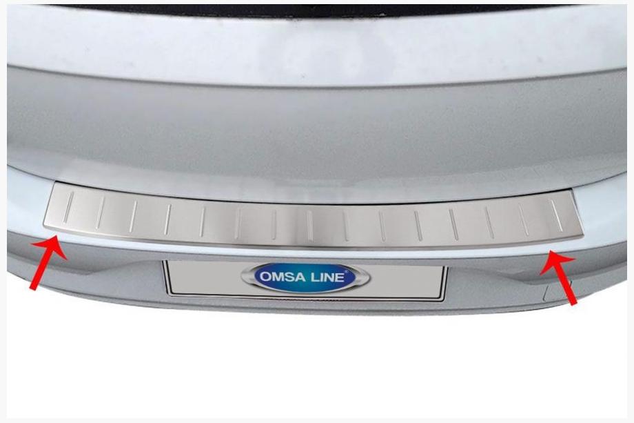 Volkswagen Polo 2017- Rear Bumper Protector OmsaLine (HB, Stainless Steel) Image