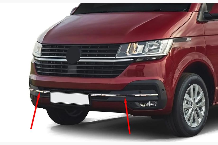 Volkswagen T6 2015-2024 Bumper grille trim 2019+ (4 pcs, stainless steel) Image