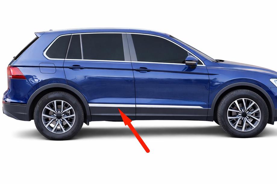 Volkswagen Tiguan 2016-2023 Door Mouldings OmsaLine for AllSpace (4 pcs, stainless steel) Image