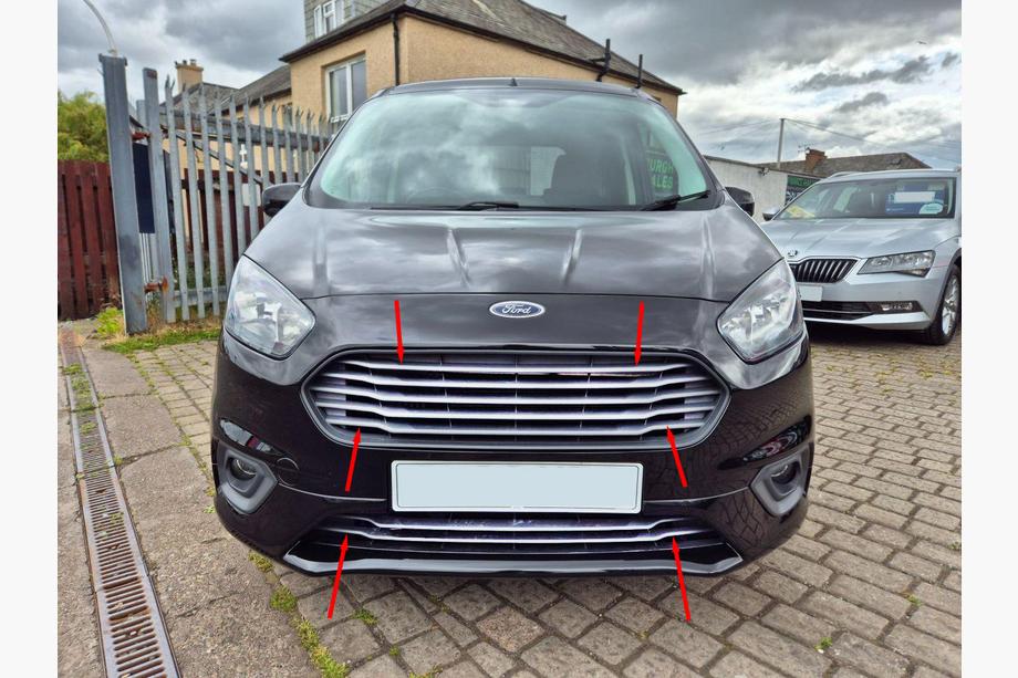 Ford Courier 2014-2023 Grille Covers Carmos (2018↗, 7 pcs, stainless steel) Image