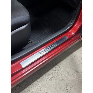 Door Sill Protectors Carmos Blue V2 (4 pcs, Stainless Steel) Hyundai Accent 2011-2017 photo 3