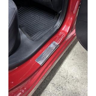 Door Sill Protectors Carmos Blue V2 (4 pcs, Stainless Steel) Hyundai Accent 2011-2017 photo 4