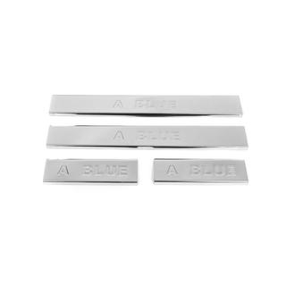 Door Sill Protectors Carmos Blue V2 (4 pcs, Stainless Steel) Hyundai Accent 2011-2017 photo 2