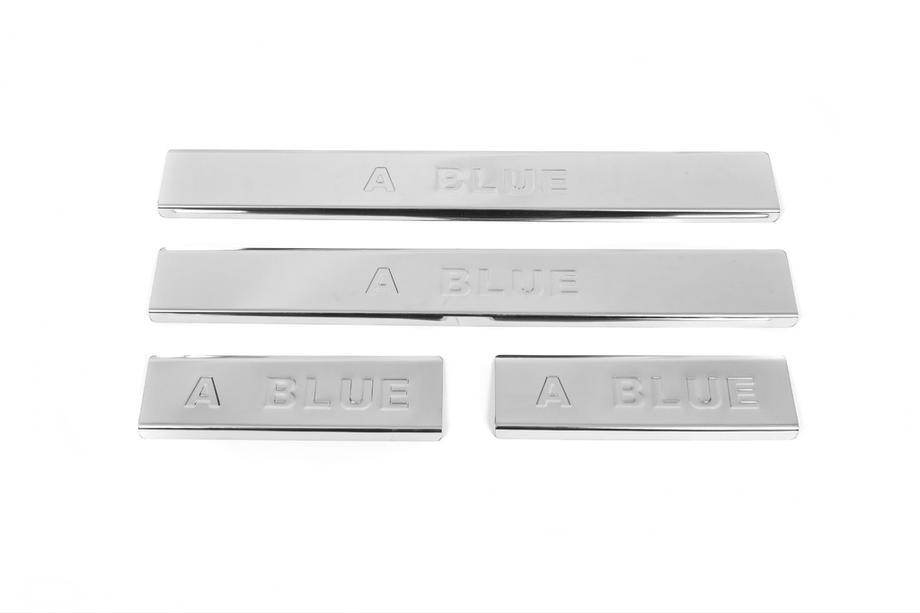 Hyundai Accent 2011-2017 Door Sill Protectors Carmos Blue V2 (4 pcs, Stainless Steel) Photo 2