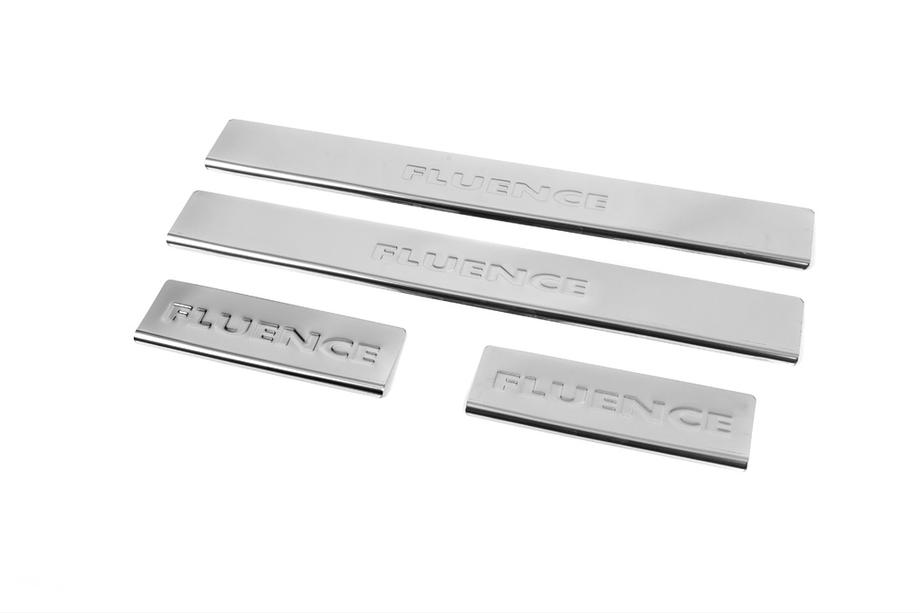 Renault Fluence 2009-2016 Door Sill Protectors Carmos V2 (4 pcs, Stainless Steel) Photo 1