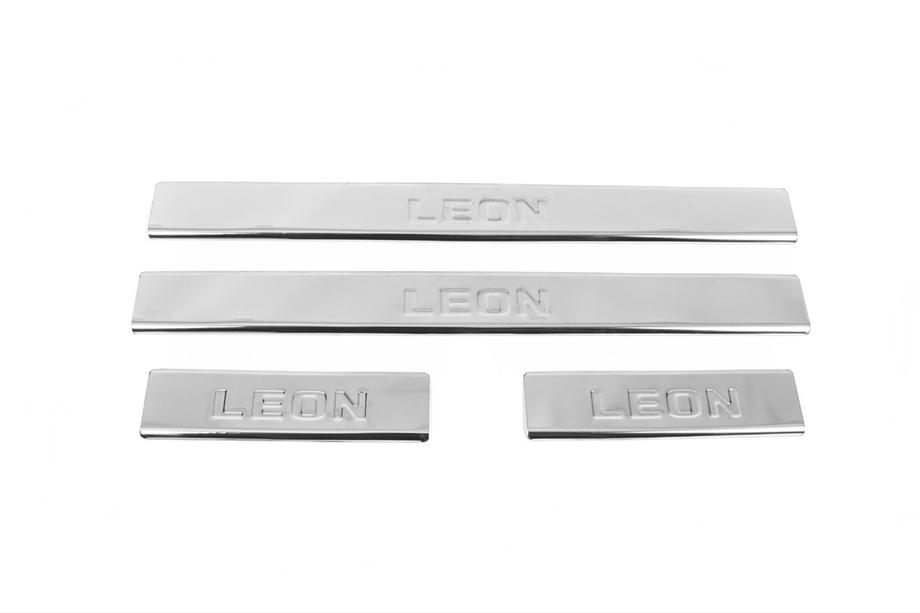 Seat Leon 2013-2020 Carmos V2 Stainless Steel Door Sill Protectors (4 pcs) Photo 1