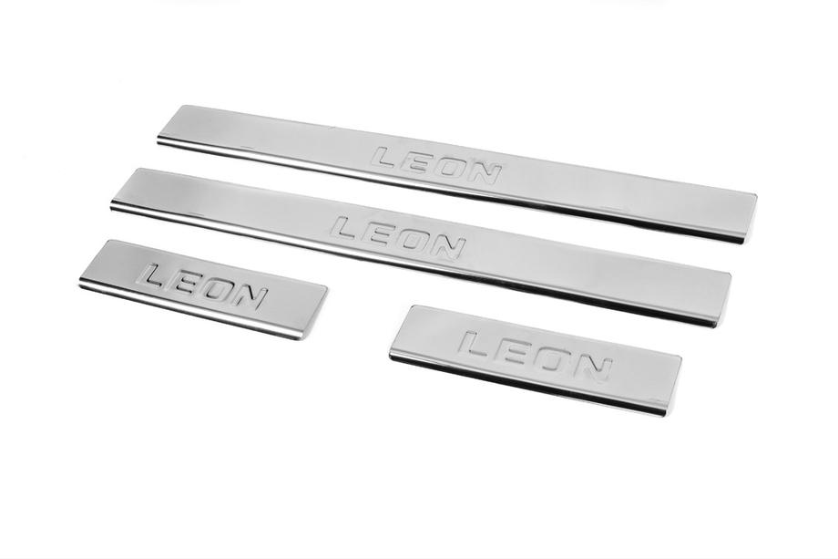 Seat Leon 2013-2020 Carmos V2 Stainless Steel Door Sill Protectors (4 pcs) Photo 2