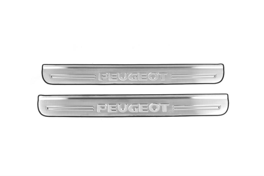 Peugeot 307 2001-2008 Door Sill Protectors Carmos V2 (2 pcs, Stainless Steel) Image