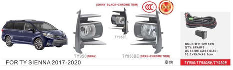 Toyota Sienna 2010-2020 Fog Lights 2017-2020 (2 pcs, Halogen) photo 1