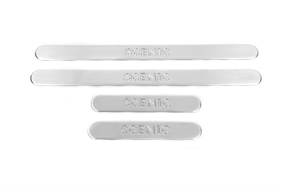 Renault Scenic/Grand 2003-2009 Door Sill Protectors OmsaLine (4 pcs, Stainless Steel) Image