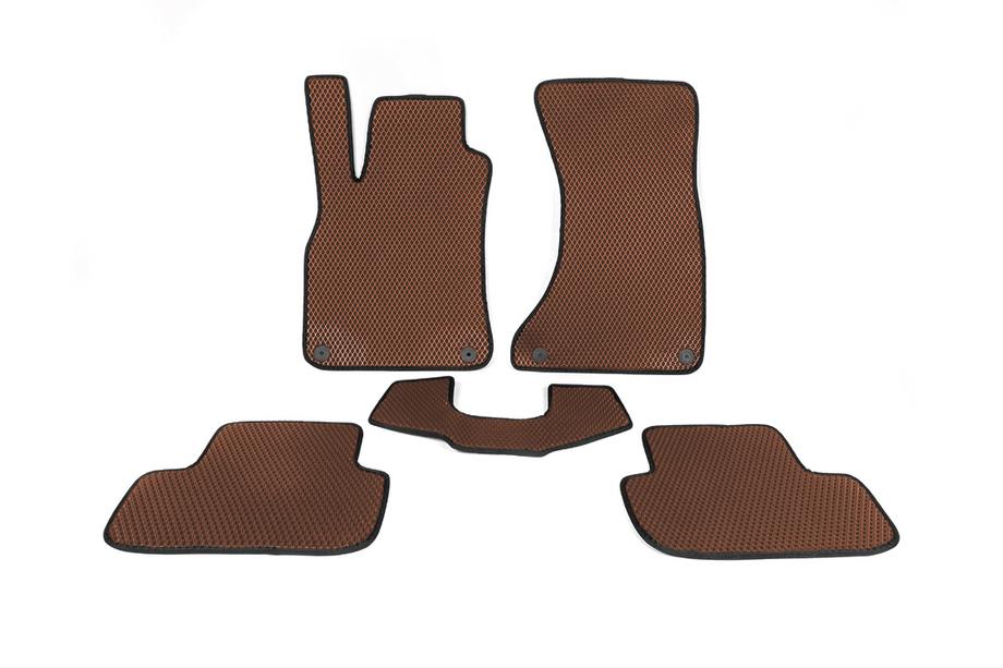 Audi A4 B8 2007-2015 EVA Floor Mats (Brown) Image