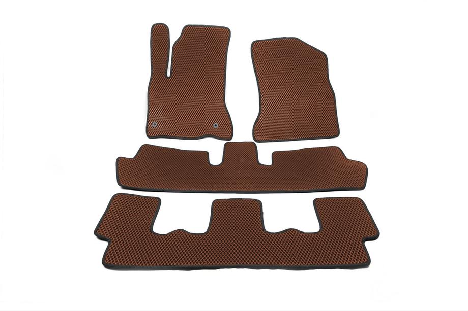 Citroen C-4 Picasso 2006-2013 EVA Floor Mats (3 Rows, Brown) Image