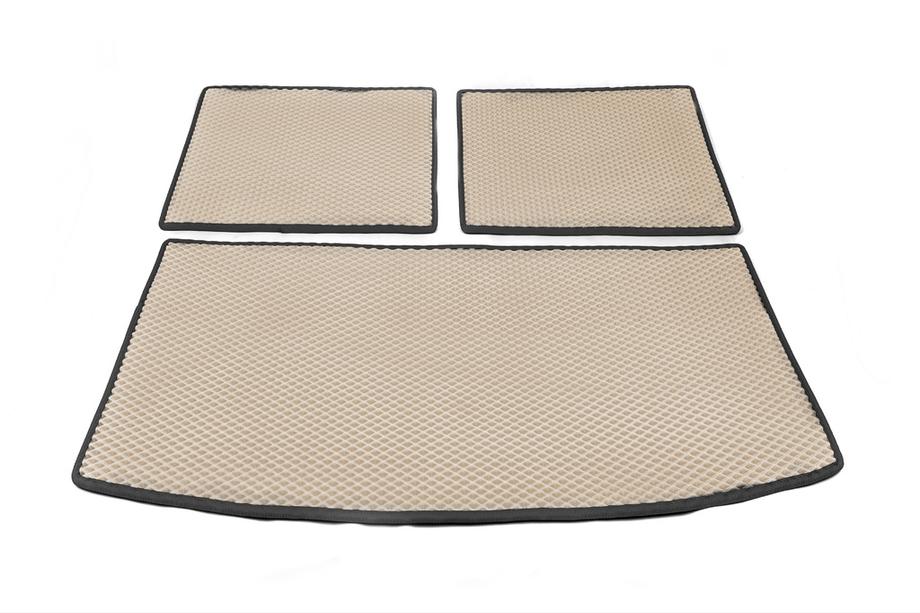 Audi Q7 2005-2015 Trunk mat 3-piece (EVA, beige) (7 seats) Image