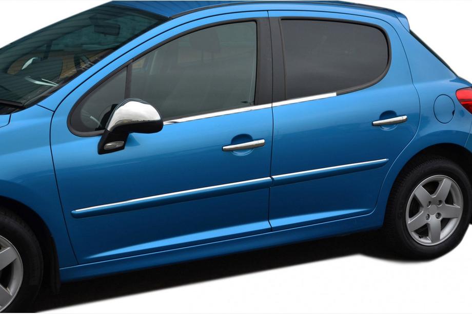 Peugeot 207 2006–2014 Exterior window trim stainless steel (4 pcs) Photo 1