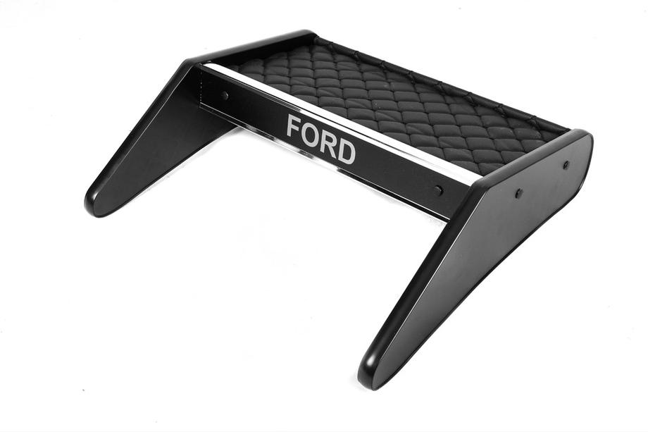 Ford Transit 2000–2014 Dashboard Shelf (Black with Black Stitching) Image