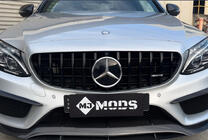Mercedes C-сlass W205 2014-2021 Front Grille Panamericana GT Black (for Avantgarde/AMG-Line/C43 AMG) photo 1