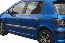 Peugeot 307 2001-2008 Exterior Window Trim Stainless Steel (4 pcs) photo 1