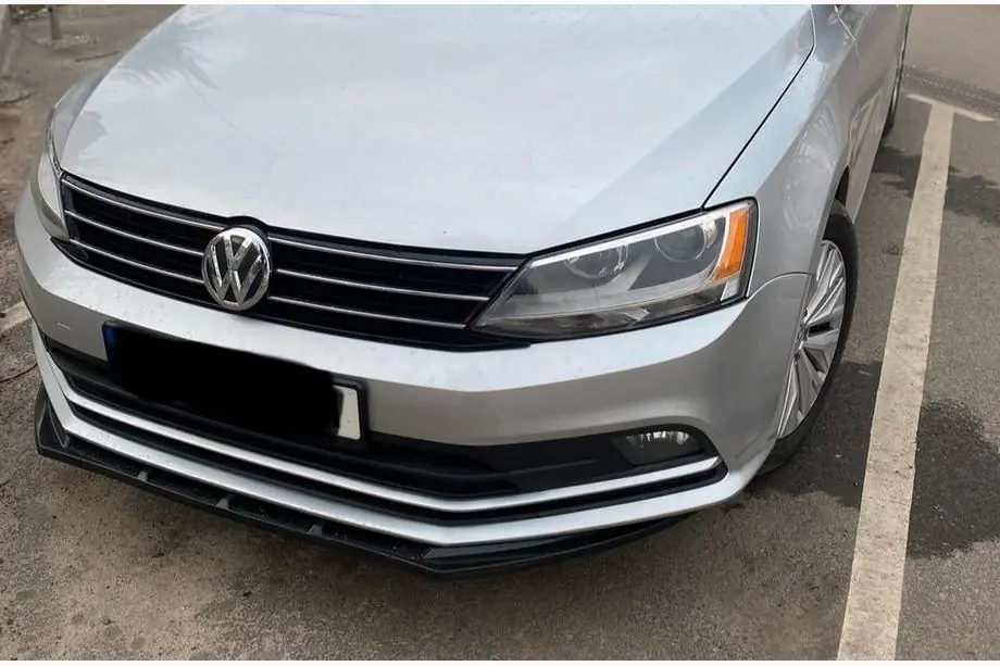 Volkswagen Jetta 2011-2018 Front Bumper Lip Spoiler (2010-2018, Gloss Black) Image