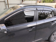 Hyundai Kona 2017-2023 Window deflectors with chrome trim (4 pcs, Niken) photo 5