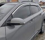 Hyundai Kona 2017-2023 Window deflectors with chrome trim (4 pcs, Niken) photo 2