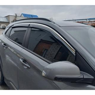 Window deflectors with chrome trim (4 pcs, Niken) photo 1
